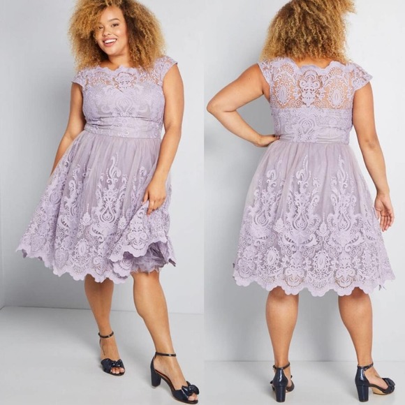 Modcloth Exquisite Elegance Lace Dress Violet NEW - Picture 3 of 8